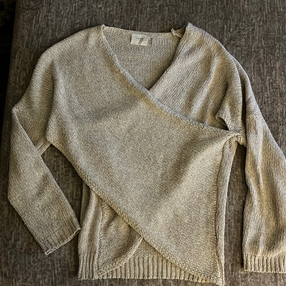 Aeon Cream Wrap Sweater- size small
